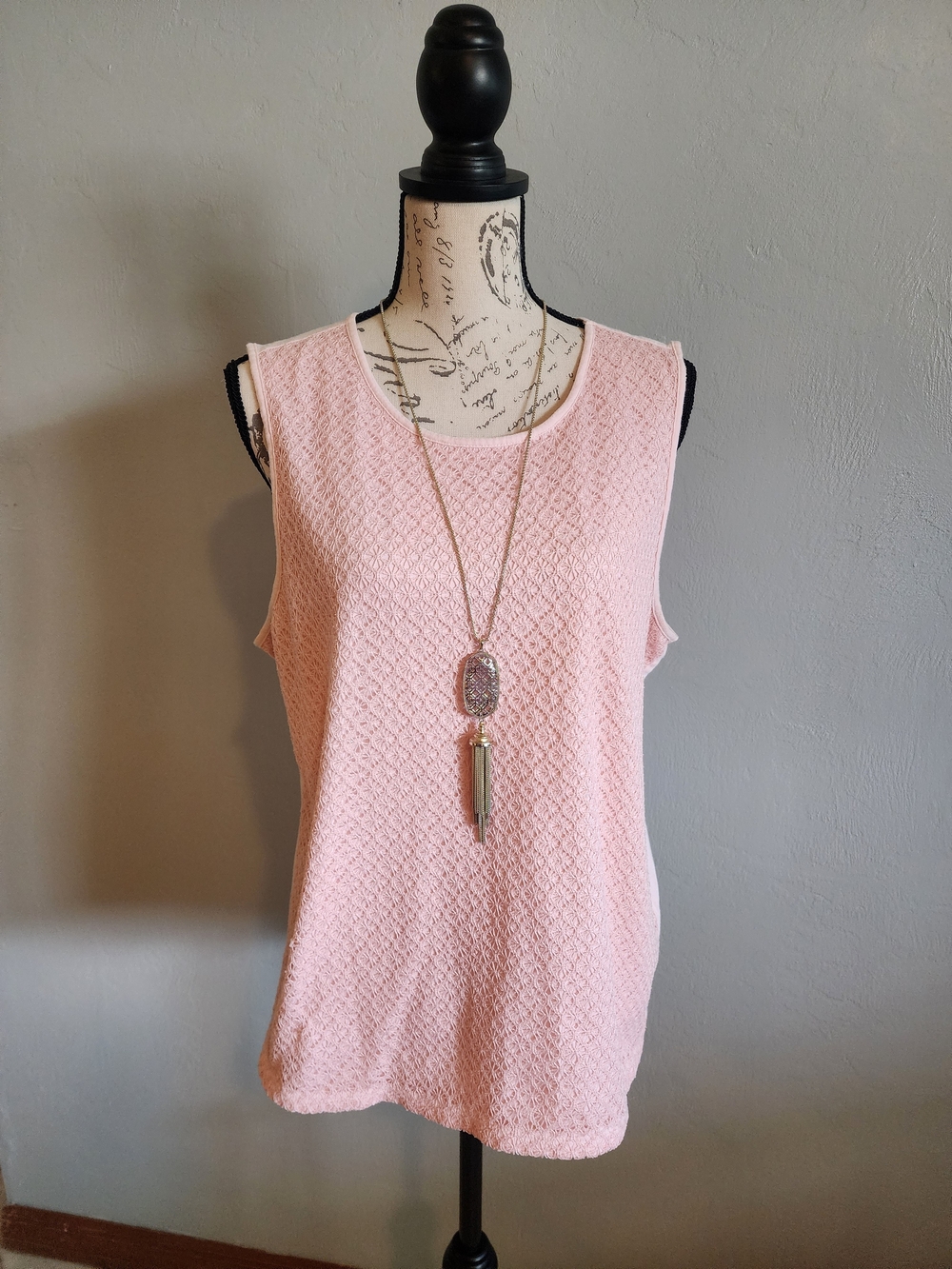Talbots Light Pink Textured Sleeveless Tank